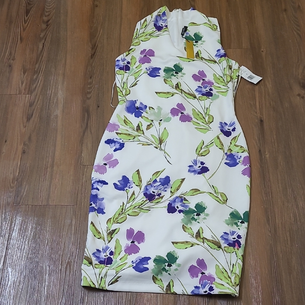 Alexia Admor White‎ Floral Midi Dress new for women zise s perfect for spring .